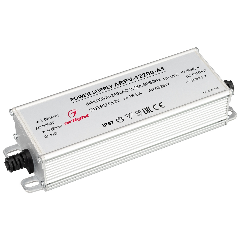 Блок питания ARPV-12200-A1 12V 16.6A 200W Arlight IP67 арт.032317