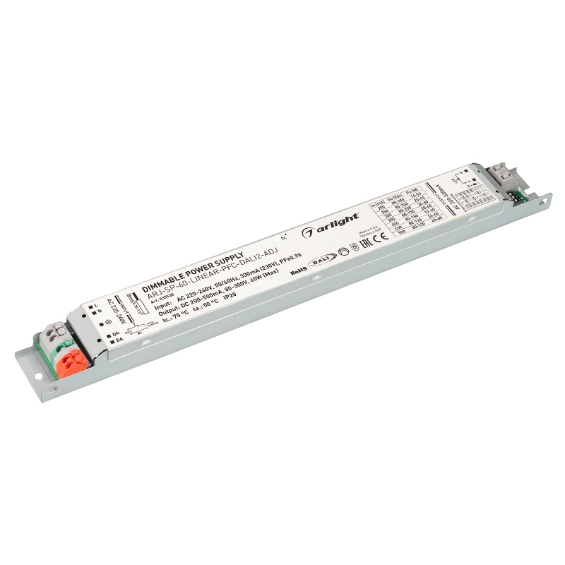 Блок питания ARJ-SP-60-LINEAR-PFC-DALI2-ADJ 60W, 80-300V, 0.2-0.5A Arlight арт.035535