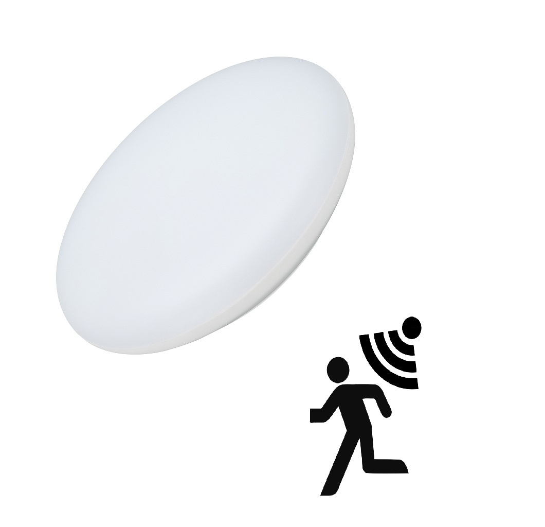 Накладной потолочный LED светильник с датчиком движения 25вт Arlight IP54 CL-FRISBEE-MOTION-R380-25W Day4000 WH 180 deg 230V арт030108