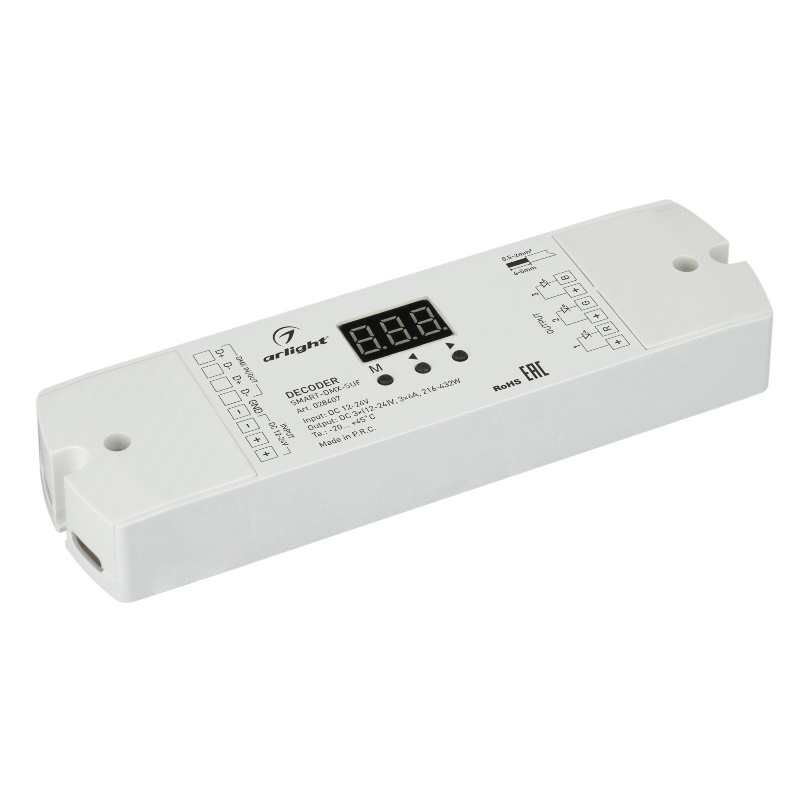 Декодер SMART-DMX-SUF 12-24V, 3x6A Arlight IP20 Пластик арт.028407