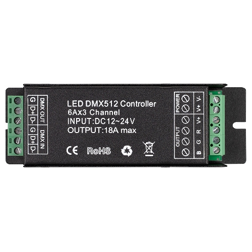 Декодер ARL-7022-DMX 12-24V 3x6A, DMX512 Arlight IP20 Металл арт.027153