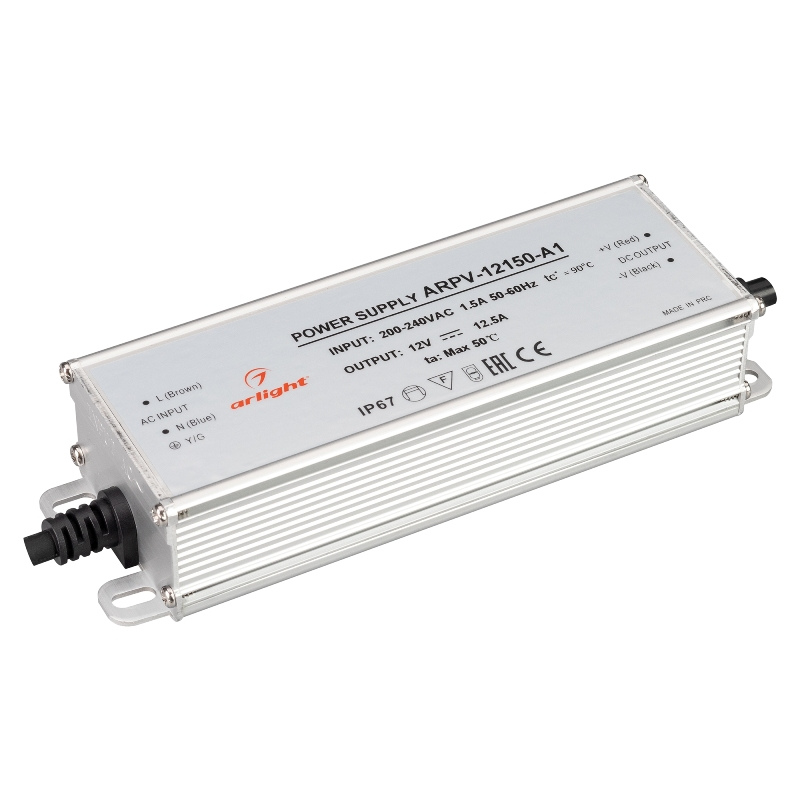 Блок питания герметичный Arlight ARPV-12150-A1 12V 12.5A 150W IP67 Металл арт.034206