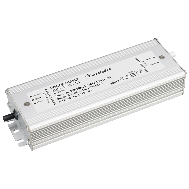 Блок питания ARPV-24150-B1 24V, 6,3A, 150W Arlight, IP67 Металл 028789